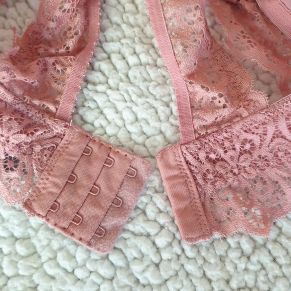 Aerie dust nude pink lace bralette bra racerback 32A Pre-owned - Picture 9 of 10